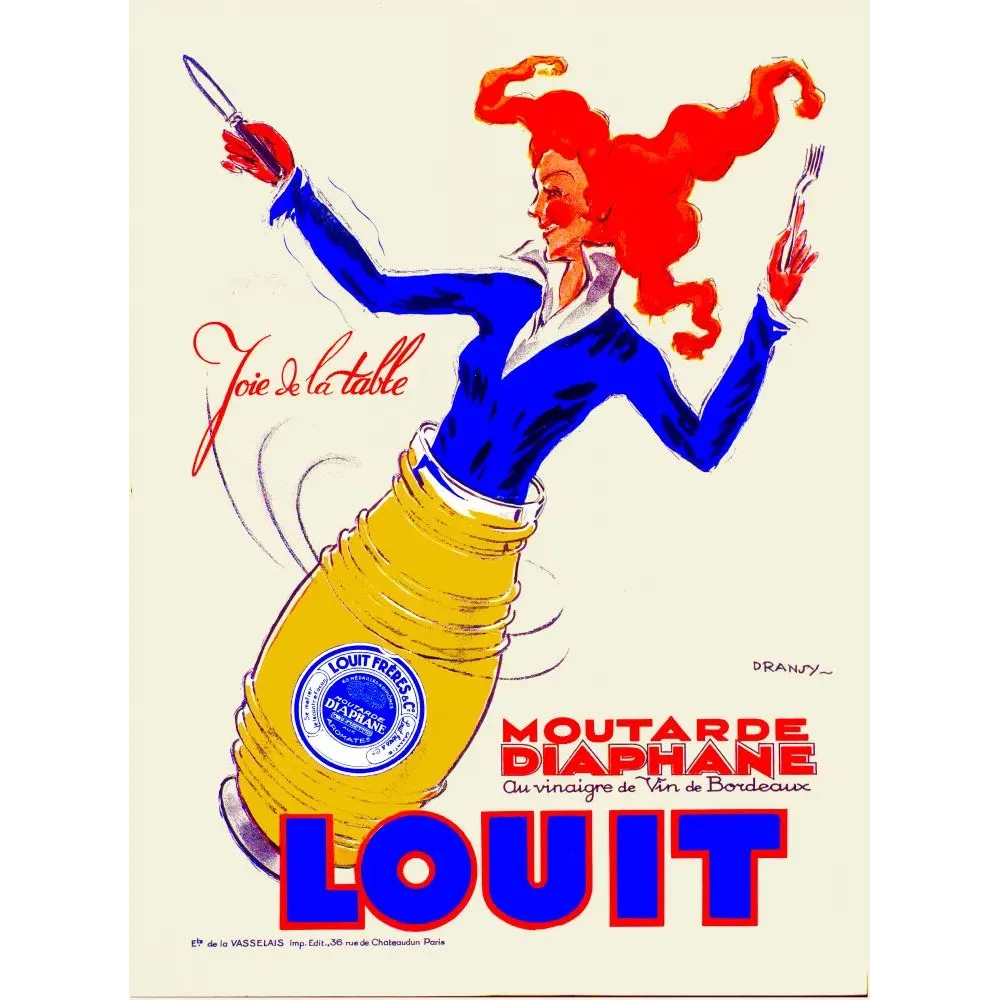 Moutarde Diaphane Louit Dransy Joie Table Bordeaux - Publicité vintage