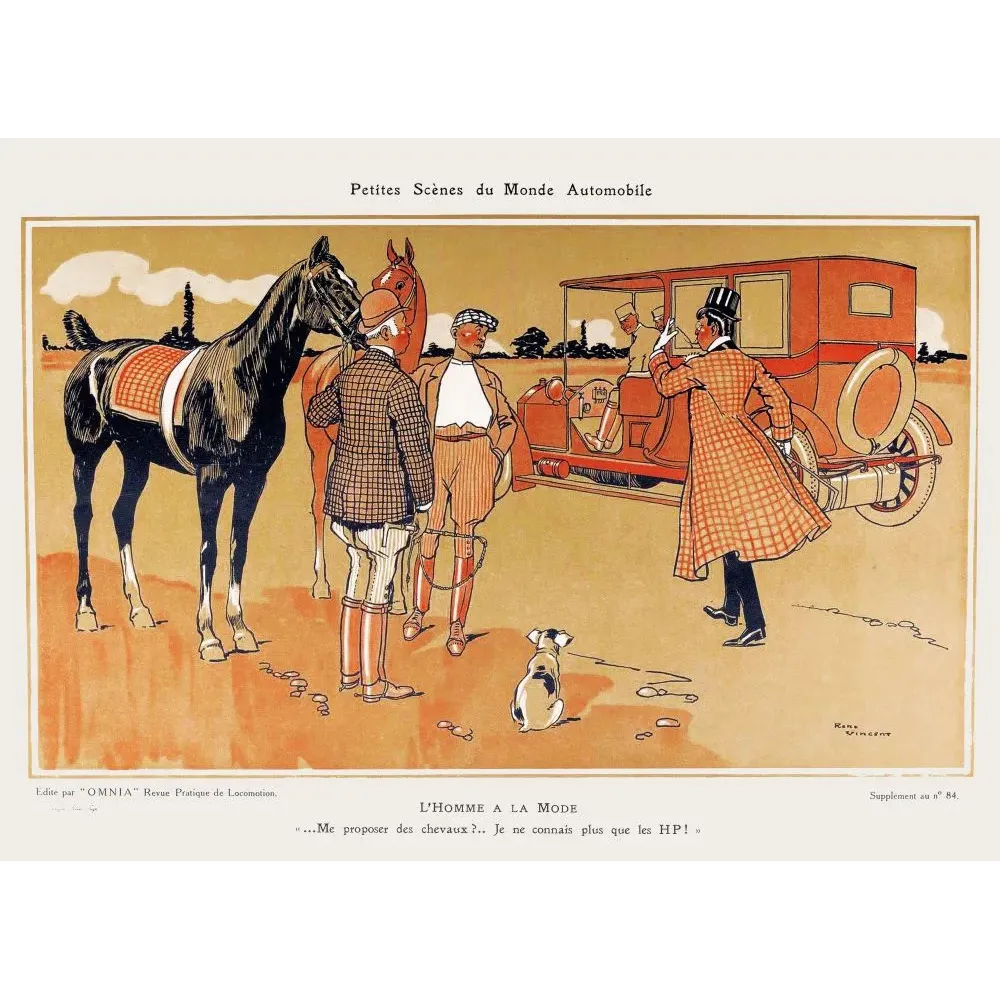 L'Homme à la Mode Automobile René Vincent Omnia HP - Publicité vintage