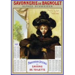 Savonnerie Bagnolet Schweizer Calendrier 1897 Savons - Publicité vintage
