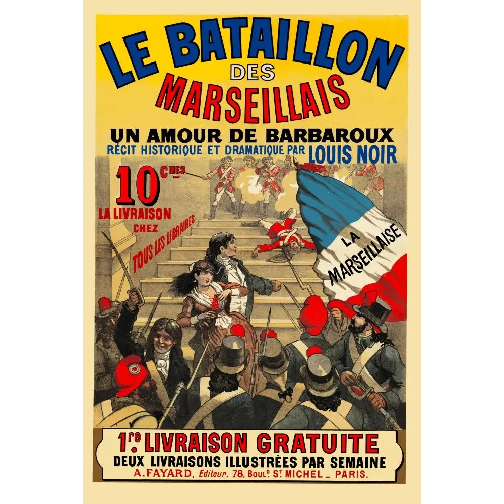 Bataillon des Marseillais Roman Louis Noir Fayard - Publicité vintage Bataillon des Marseillais Roman Louis Noir Fayard - Publicité vintage