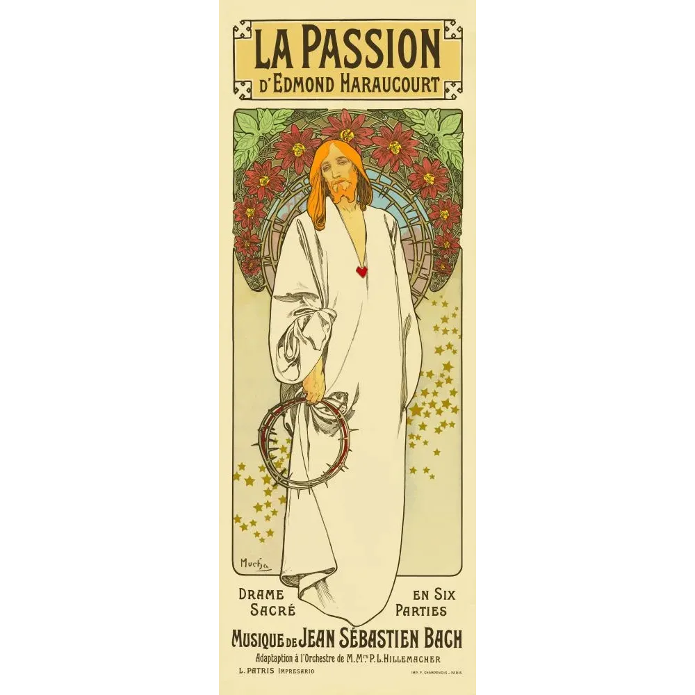 La Passion Haraucourt Mucha Drame Sacré Bach - Publicité vintage