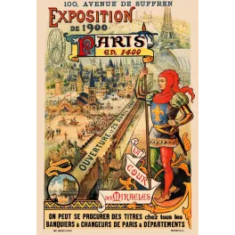 Paris en 1400 Exposition 1900 Cour des Miracles - Publicité vintage