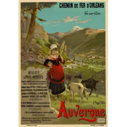 Auvergne Chemin de Fer Orléans Hugo d'Alési Vic-sur-Cère - Publicité vintage