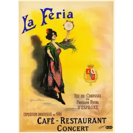 La Feria Café Restaurant Exposition Universelle 1900 Polack - Publicité vintage