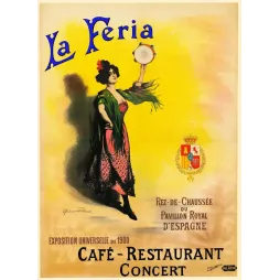 La Feria Café Restaurant Exposition Universelle 1900 Polack - Publicité vintage