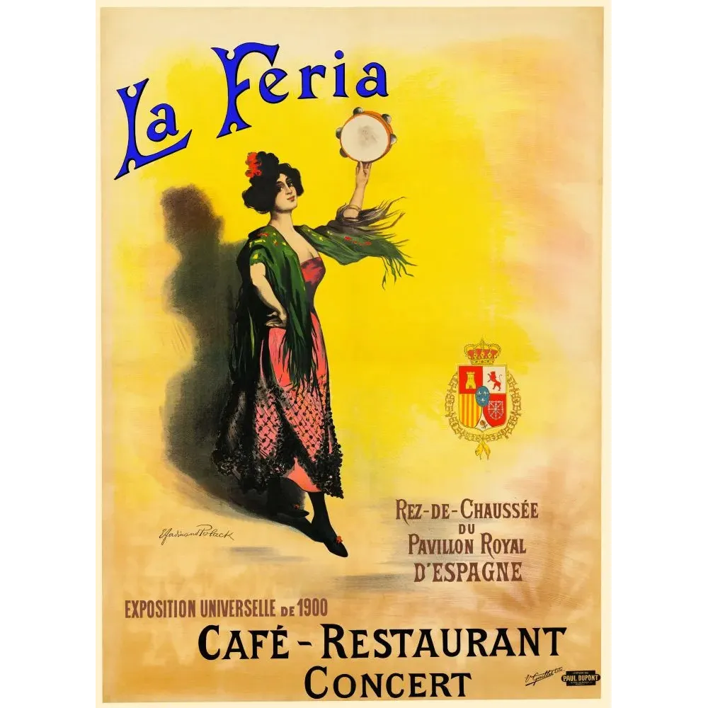 La Feria Café Restaurant Exposition Universelle 1900 Polack - Publicité vintage La Feria Café Restaurant Exposition Universelle 1900 Polack - Publicité vintage