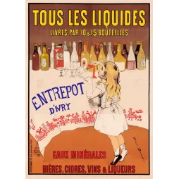 Entrepôt d'Ivry liquides bouteilles Firmin Bouisset Camis - Publicité vintage