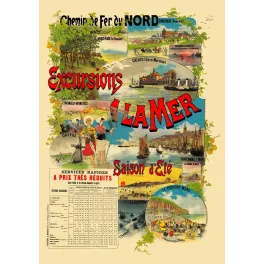 CF Nord Excursions Mer Côte Opale Fraipont saison été - Publicité vintage