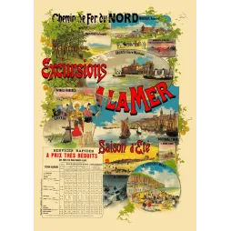 CF Nord Excursions Mer Côte Opale Fraipont saison été - Publicité vintage