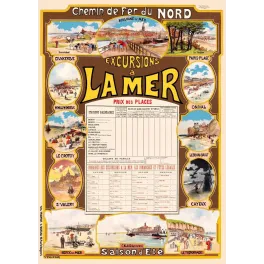 CF Nord Excursions Mer horaires stations balnéaires saison été - Publicité vintage