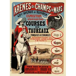 Arènes Champs de Mars corrida taureaux française espagnole Paris - Publicité vintage