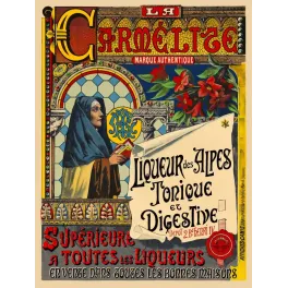 La Carmélite liqueur Alpes tonique digestive Paris Camis - Publicité vintage