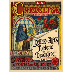 La Carmélite liqueur Alpes tonique digestive Paris Camis - Publicité vintage