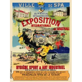 Exposition Internationale Spa Waux-Hall Hygiène Sport 1891 - Publicité vintage