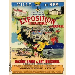 Exposition Internationale Spa Waux-Hall Hygiène Sport 1891 - Publicité vintage