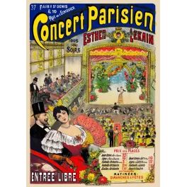 Concert Parisien Esther Lekain faubourg Saint-Denis entrée libre - Publicité vintage