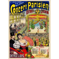 Concert Parisien Esther Lekain faubourg Saint-Denis entrée libre - Publicité vintage