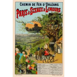 CF Orléans Paris Sceaux Limours Robinson guinguette arbre - Publicité vintage