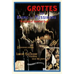 Grottes Baume-les-Messieurs Jura lumière électrique stalactites - Publicité vintage