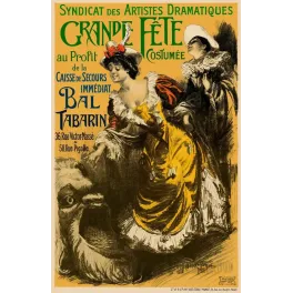 Grande Fête Costumée Bal Tabarin Artistes Dramatiques Romboy - Publicité vintage