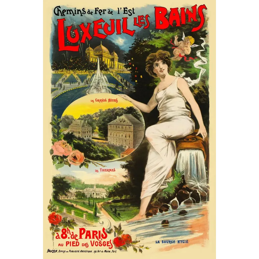 Luxeuil-les-Bains Chemin de Fer Est Source Hygie Vosges - Publicité vintage