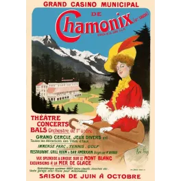 Casino Chamonix Mont Blanc PLM René Péan - Publicité vintage