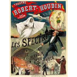 Théâtre Robert-Houdin Spectres Manoir Diable Paris - Publicité vintage