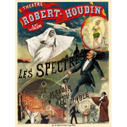 Théâtre Robert-Houdin Spectres Manoir Diable Paris - Publicité vintage