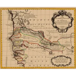 Carte Afrique Françoise Sénégal G. de l'Isle Amsterdam XVIIIe - Carte ancien