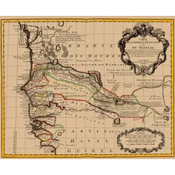Carte Afrique Françoise Sénégal G. de l'Isle Amsterdam XVIIIe - Carte ancien