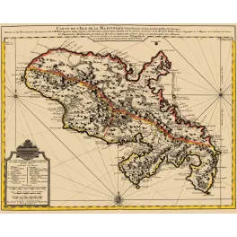 Carte Martinique Delisle Buache Amsterdam XVIIIe Antilles - Carte ancien