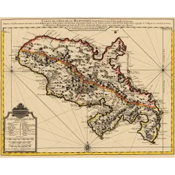 Carte Martinique Delisle Buache Amsterdam XVIIIe Antilles - Carte ancien