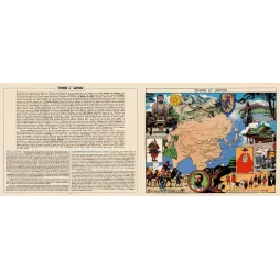 Chine Japon encyclopédie illustrée carte Marco Polo 1930 - Document ancien