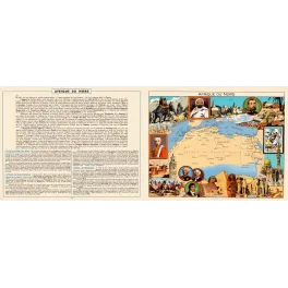 Afrique du Nord encyclopédie illustrée carte portraits - Document ancien