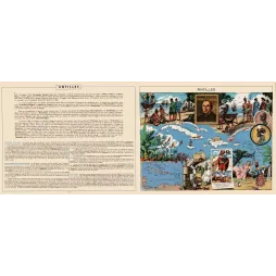 Antilles encyclopédie illustrée Colomb carte Caraïbes - Document ancien