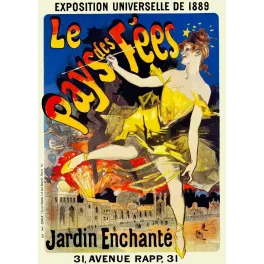 Pays des Fées Exposition 1889 Jules Chéret Jardin Enchanté - Publicité vintage