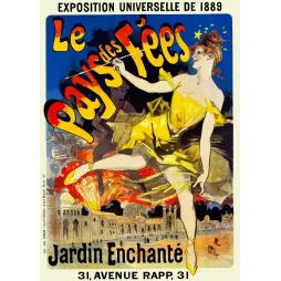 Pays des Fées Exposition 1889 Jules Chéret Jardin Enchanté - Publicité vintage