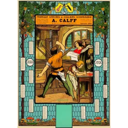 Calendrier Calff encres imprimerie Bruxelles 1906 Art Nouveau - Publicité vintage