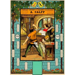 Calendrier Calff encres imprimerie Bruxelles 1906 Art Nouveau - Publicité vintage