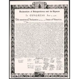 Déclaration Indépendance américaine 1776 signataires portraits - Document ancien