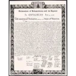 Déclaration Indépendance américaine 1776 signataires portraits - Document ancien