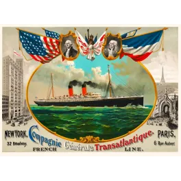 Compagnie Transatlantique French Line La Lorraine New York Paris - Publicité vintage