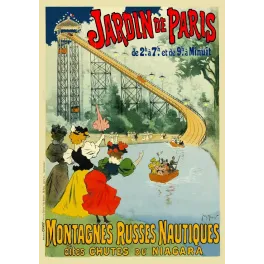Jardin de Paris Montagnes Russes Nautiques Jeanniot - Publicité vintage