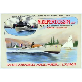 Canots Deperdussin Juvisy Rudaux automobiles voiles - Publicité vintage