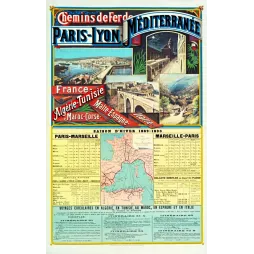PLM Paris-Lyon-Méditerranée hiver 1889 Algérie Tunisie - Publicité vintage