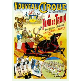 Nouveau Cirque À Fond de Train revue hippique Surtac Allevy - Publicité vintage