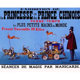 Exhibition Prince Princesse Chinois nains magie Manicardi Rouchon - Publicité vintage