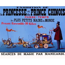 Exhibition Prince Princesse Chinois nains magie Manicardi Rouchon - Publicité vintage