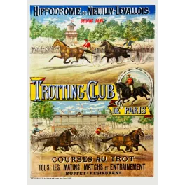 Trotting-Club Paris Hippodrome Neuilly-Levallois courses trot - Publicité vintage