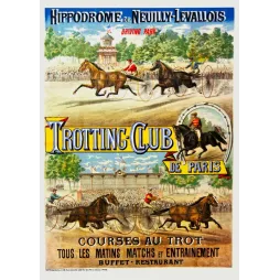Trotting-Club Paris Hippodrome Neuilly-Levallois courses trot - Publicité vintage